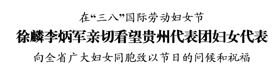 徐麟李炳军亲切看望贵州代表团妇女代表 向全省广大妇女同胞致以节日的问候和祝福