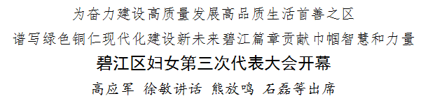 碧江区妇女第三次代表大会开幕