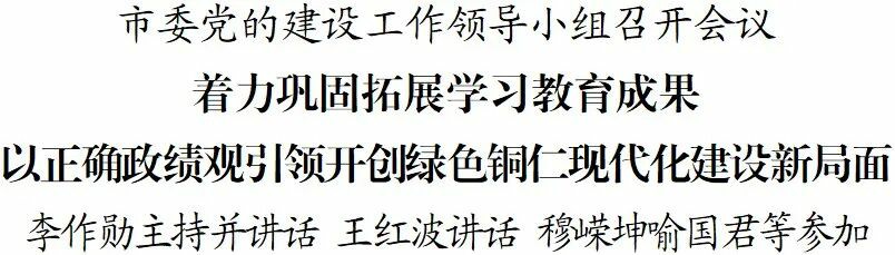 市委党的建设工作领导小组召开会议